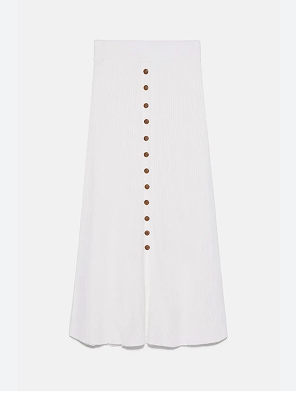 NWT Zara White Maxi Button-Front Skirt Sz M